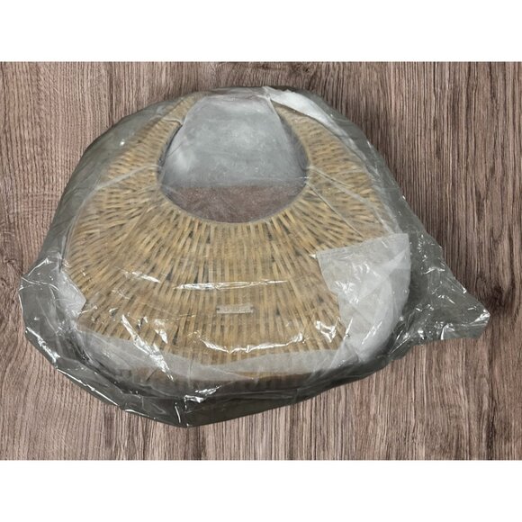 RAMLA New Ocean Rattan and Vegan Leather Bag Round Handle Purse - Picture 7 of 9